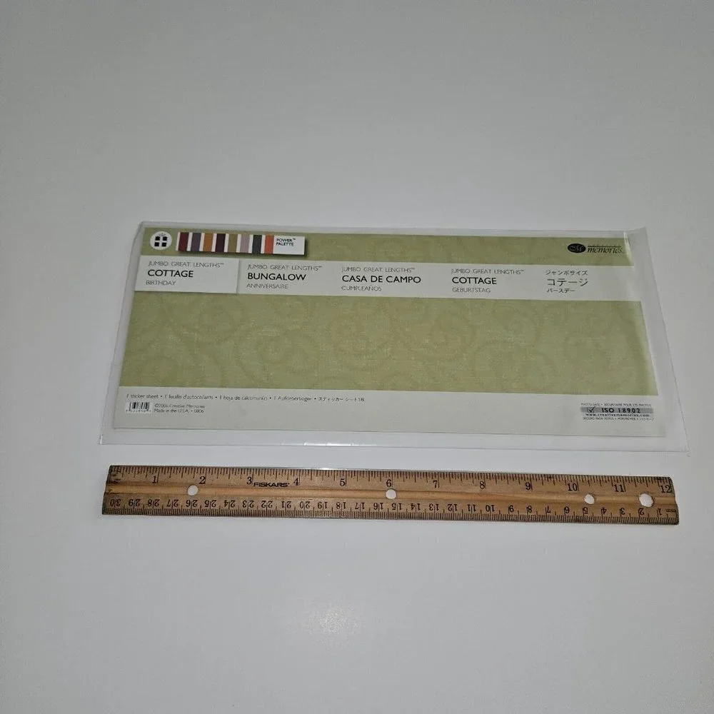 NEW Creative Memories Jumbo Great Lengths 1 Sticker Sheet Cottage Birthday